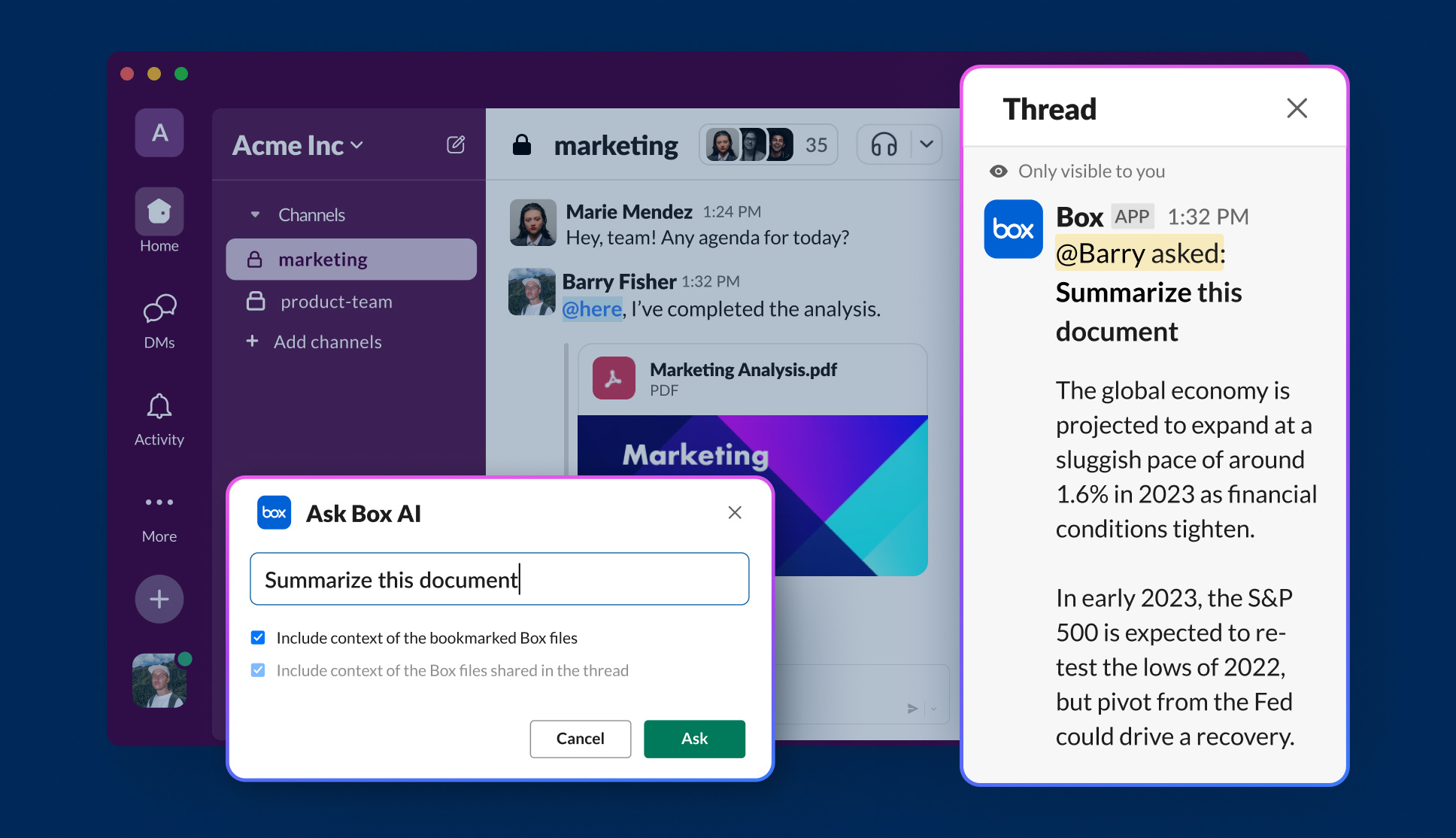 SlackでBox AIによるインテリジェントなコラボレーションを強化 | Box